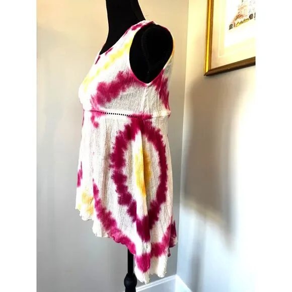 NWT Raga Asymmetrical Boho Beach Sleeveless Gauzy Tie Dyed - Picture 4 of 7